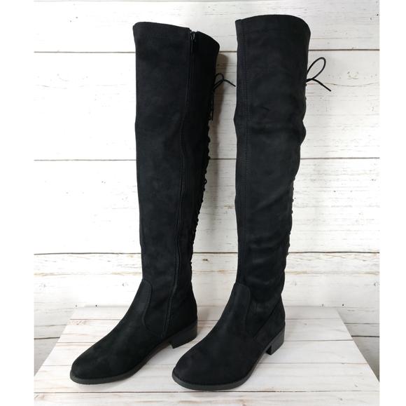 Top Moda Over The Knee Faux Suede Boots - Picture 3 of 11